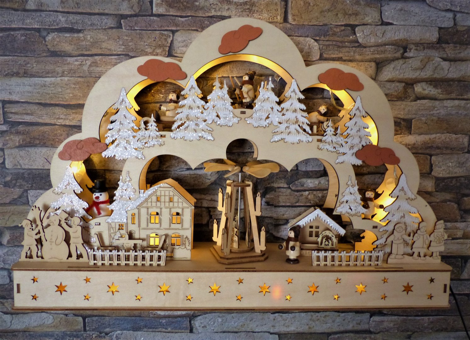 LED Lichterbogen Weihnachtspyramide mit Musik