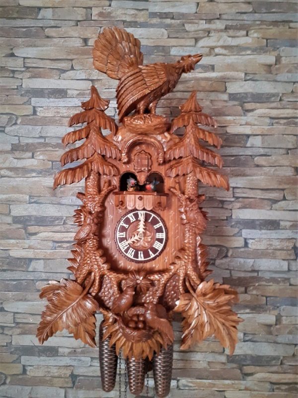 MCC 8-day-music-cuckoo clock with grouse,owls and bird nest